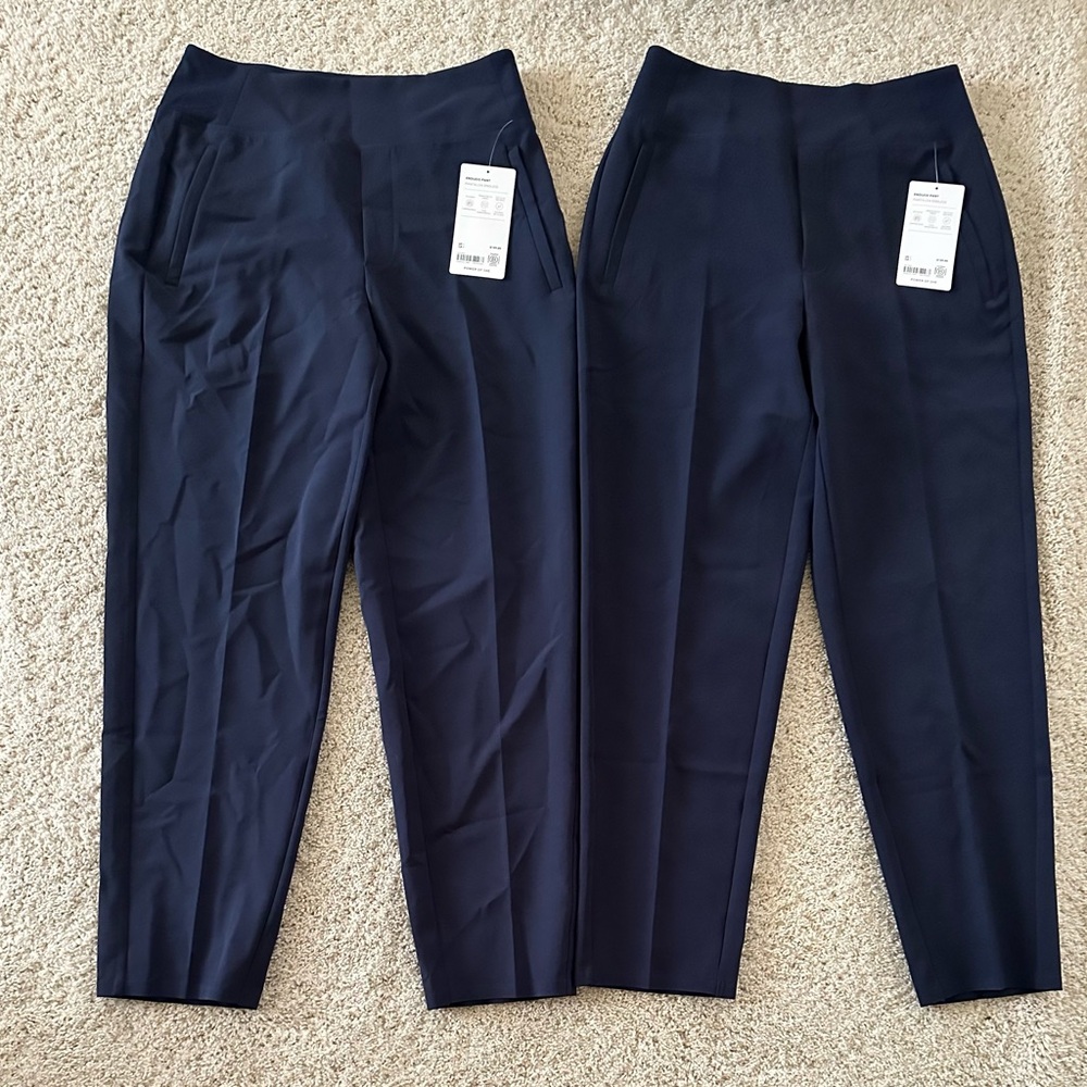 Lot of 2 Woman’s Athleta Pantalon Endless Pant Size 4 NWT Dark Blue